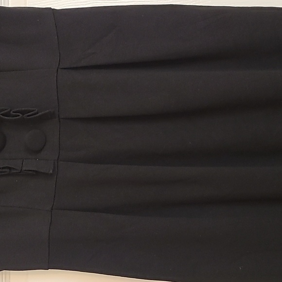 LBD Black Shift Dress with Ruffle Details - Picture 3 of 9